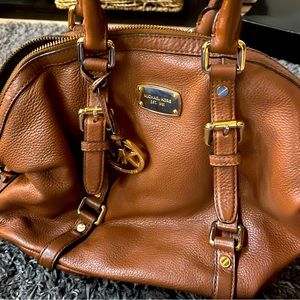 Michael Kors Handbag Brown Genuine Leather Classic Shoulder Bag Medium Purse Bag